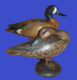 Gibian Blue-Winged Teal Pair Decoys